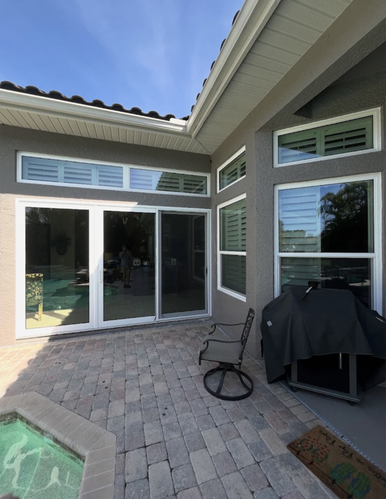 Sliding patio door and transom window replacement on a Fort Myers home